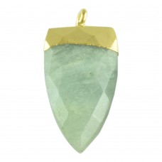 Amazonite dagger shape electro gold plated gemstone charm pendant